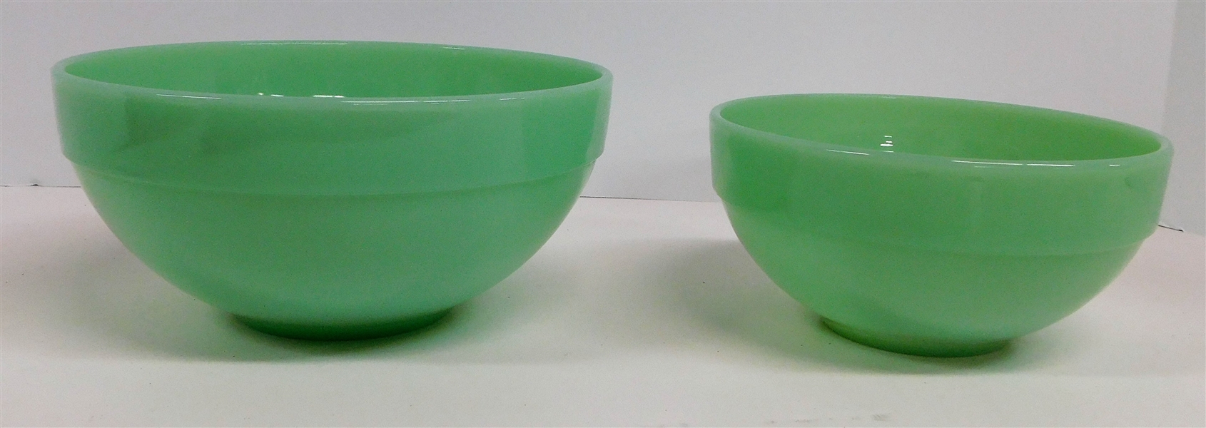 2 Fire King Jadeite Bowls -  6" and 7 1/2"