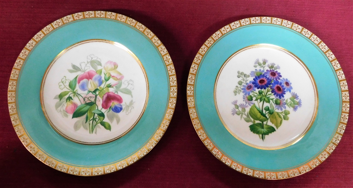 2 Copeland Floral Plates -9" Across