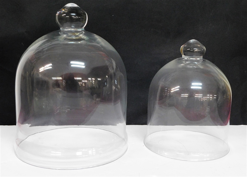 12" Tall Glass Cloche and 9" Tall Glass Cloche