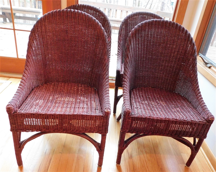 Set of 4 Wicker Chairs 