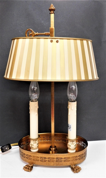 Jeanne Reed Williamsburg Adjustable Double Light Lamp with Metal Shade 18" tall 