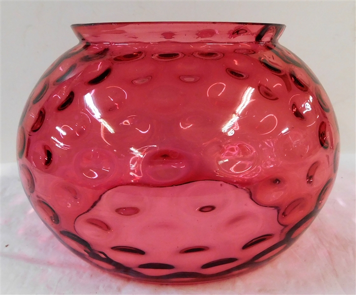 Cranberry Glass Shade 5" tall Bottom Opening Measures 5 3/4" Across