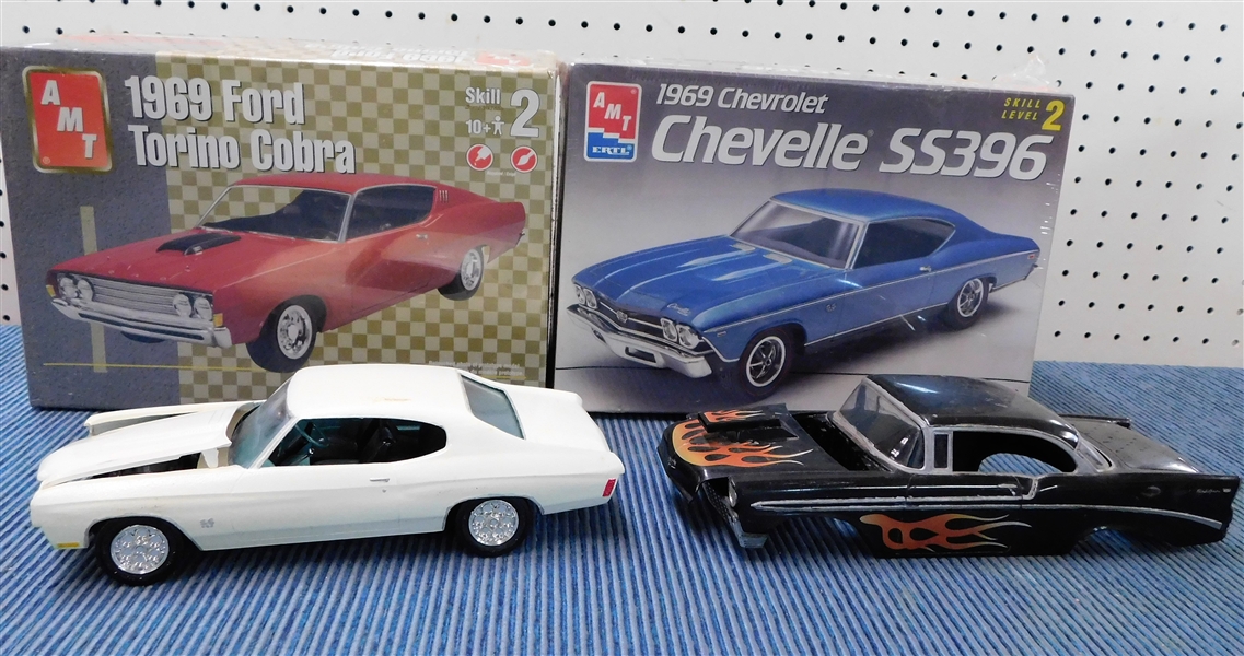 2 Brand New in Plastic Model Cars 1969 Chevelle and 1969 Ford Torino, Car Body, and Other Model Car