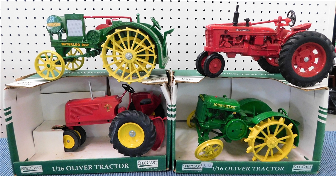 4 1/16 Die Cast Metal Tractors - Oliver, Waterloo, and Farmall 