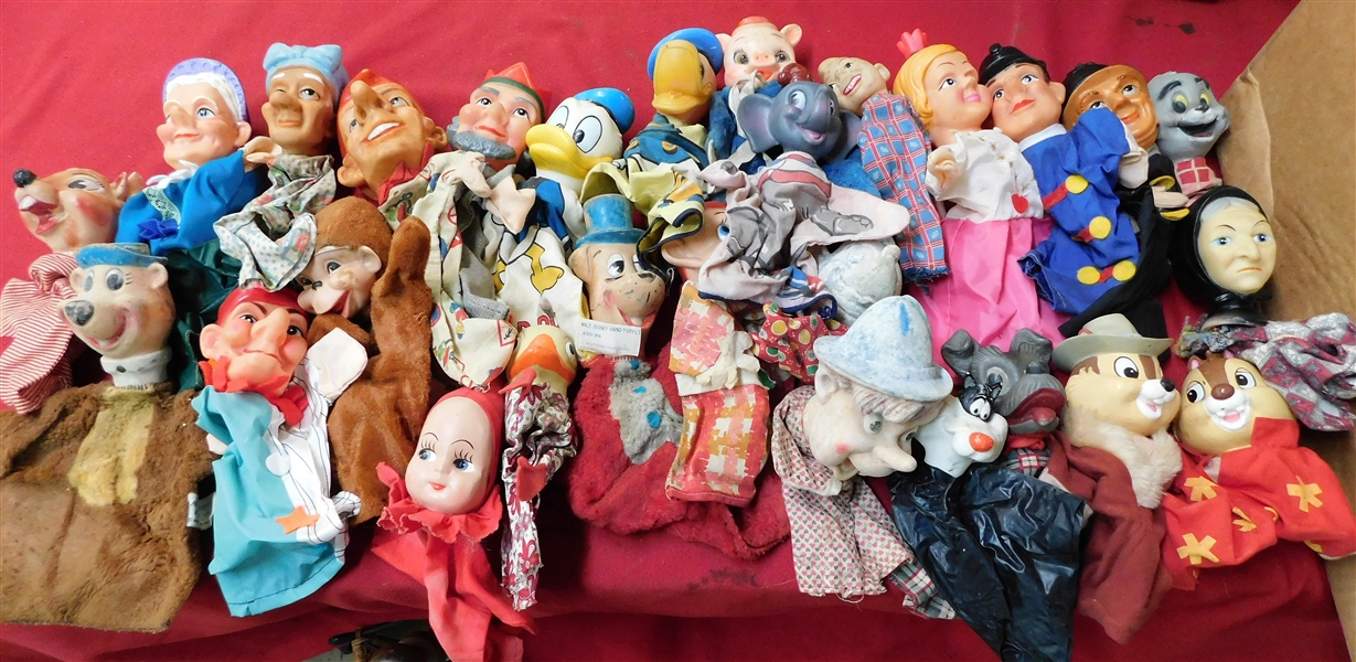 25+ Vintage Plastic Hand Puppets including Disney