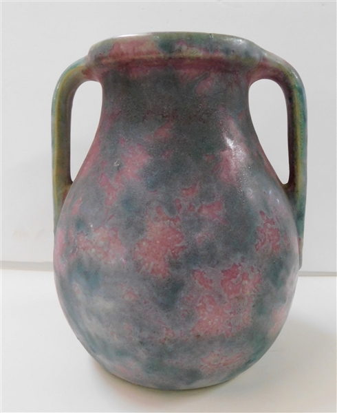 Art Pottery Double Handle Vase - 7 3/8" Tall 