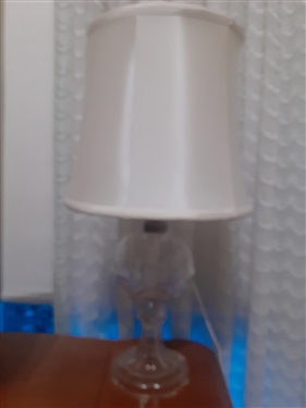 Converted Antique Glass Oil Lamp - Not Drilled 