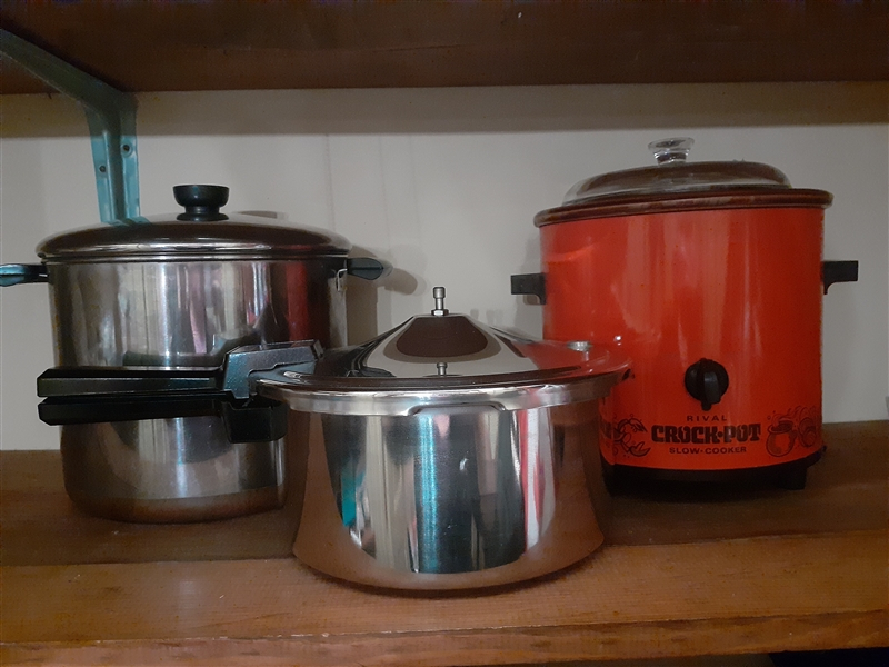 Revere Stock Pot with Lid, Crock Pot, and Other Pot