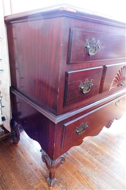 Chippendale Style  Cedar Lined Blanket Chest with Drawer by Dillingham -  34 tall 45 by 19 - Some Missing Trim