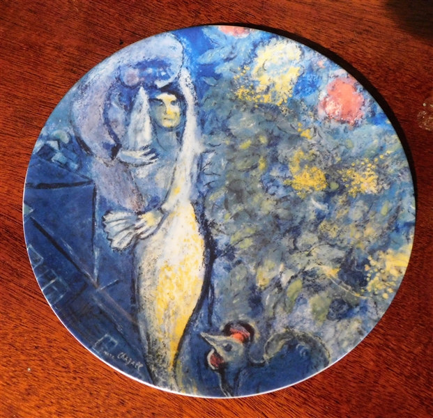 "The Marc Chagall Plate" By Georg Jensen 1972 - Measures  8 1/4"