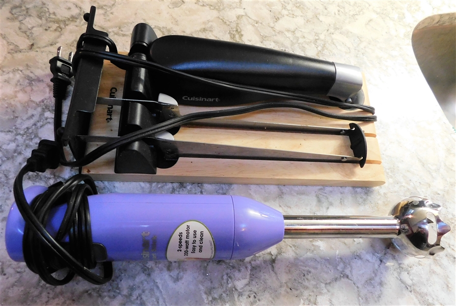 Cuisinart Electric Knife and Purple Immersion Blender