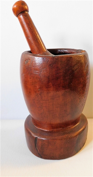 Wood Mortar and Pestel - 7" tall 