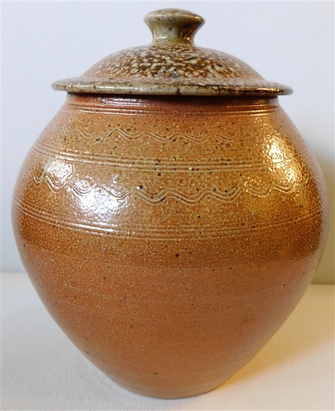 Mark Hewitt NC Pottery Lidded Jar - 7 1/4" tall 