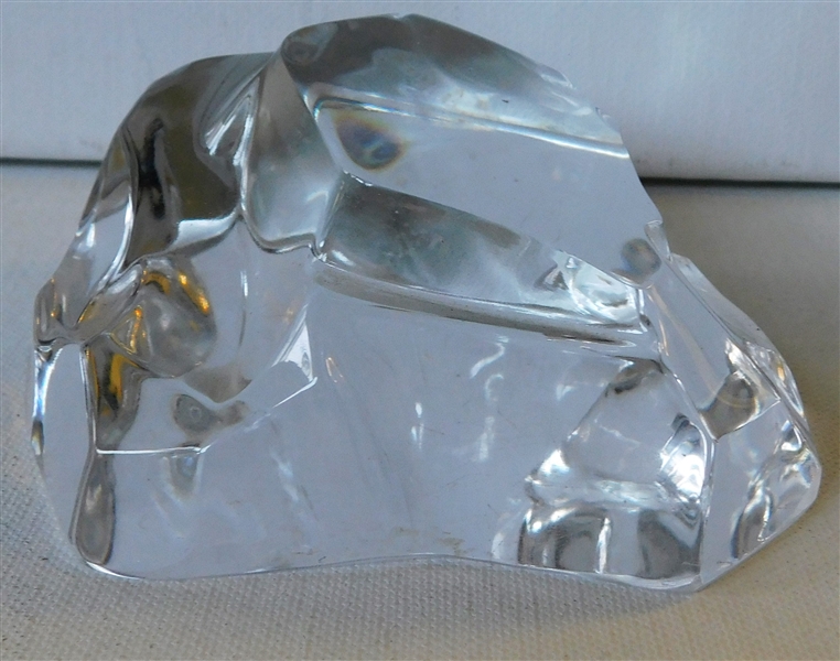 Val St. Lambert Crystal Rock Paperweight - Small Nick - 2" tall 4 1/4" Across