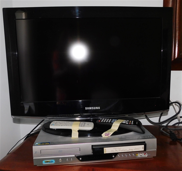 Samsung Television with Remote and Zeneth DVD / VCR with Remote - 25" Diagonally 