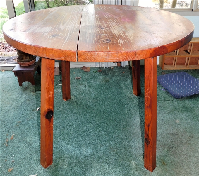 Round Pine Table - 28" tall 36" Across
