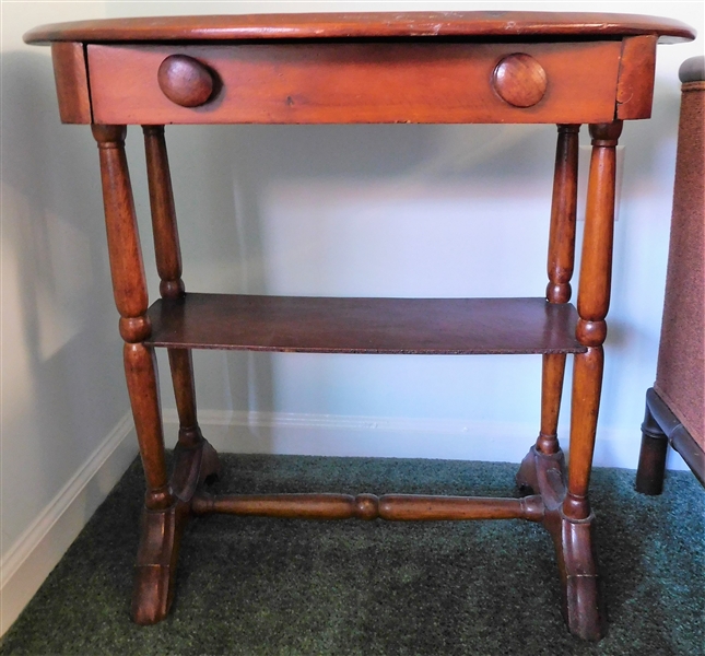 Oval End Table with Single Drawer 26" tall 28 1/2" by 20"