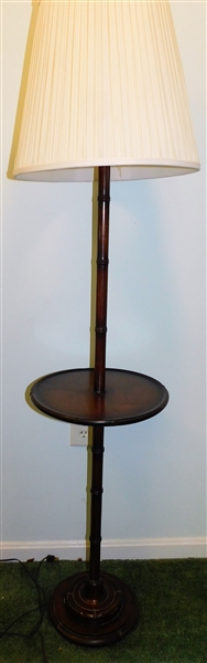 Unusual Wood Floor Lamp with Table - 62 1/2" tall 