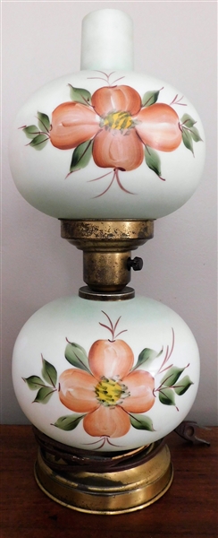 Hand Painted Gone with the Wind Style Table Lamp 16" tall 