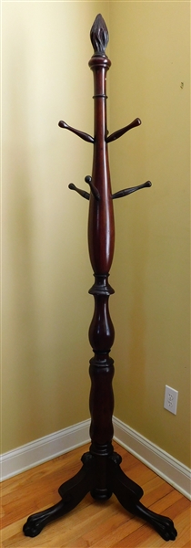 Clawfoot Hat Rack with Flame Top - 79" tall 