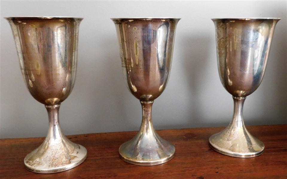 Sterling Silver Goblets - Number 301 - 6 3/4" Tall 