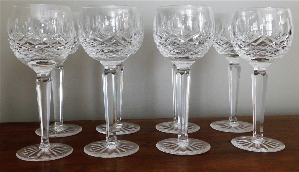 8 Waterford Crystal 7 1/2" Goblets 