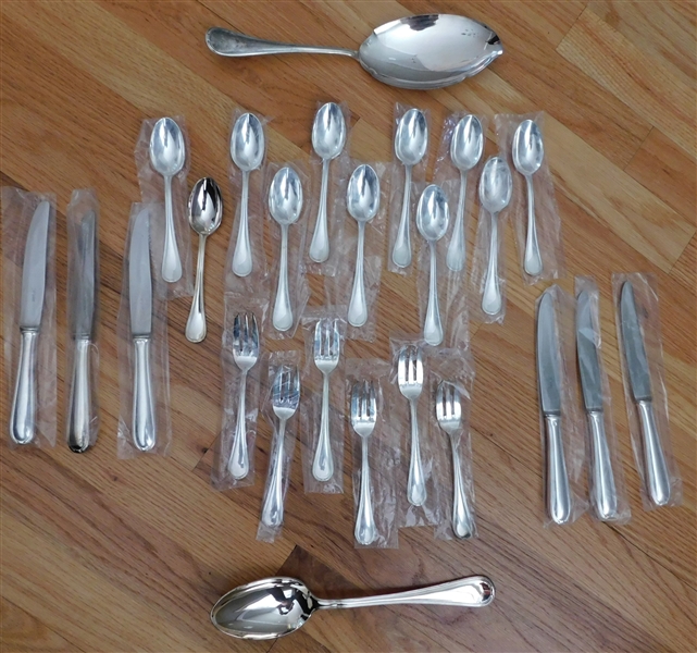 25 Pieces of St. Medard Flatware including Fish Server, Large Serving Spoon, and Unusual Forks