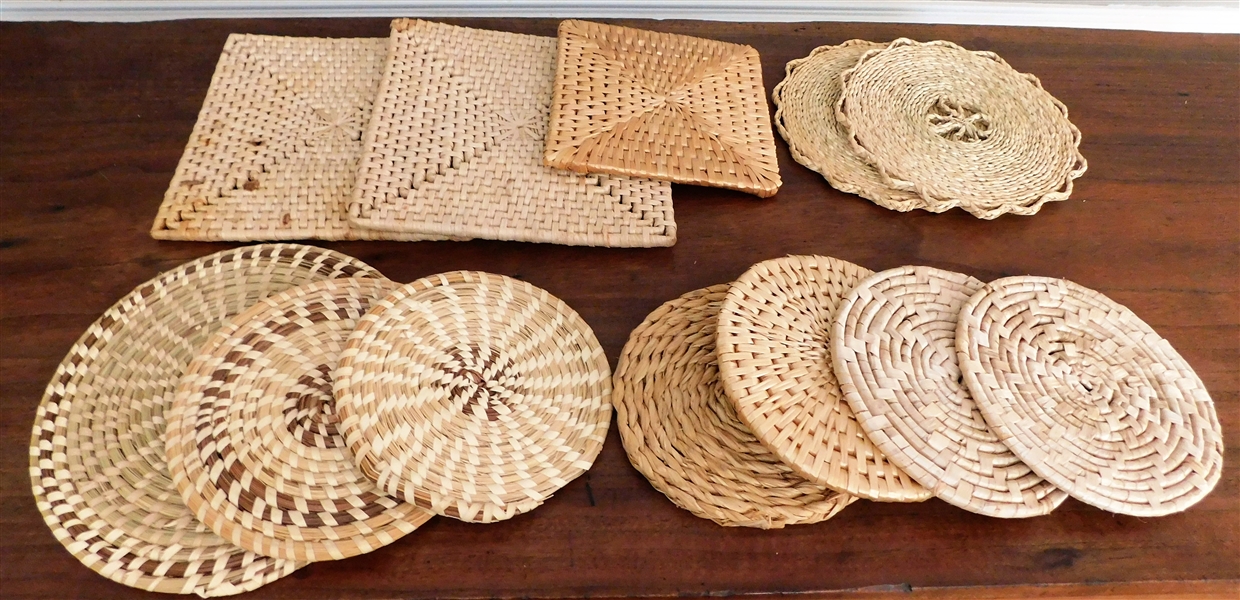 12 Trivets including Sea Grass and Pine Straw