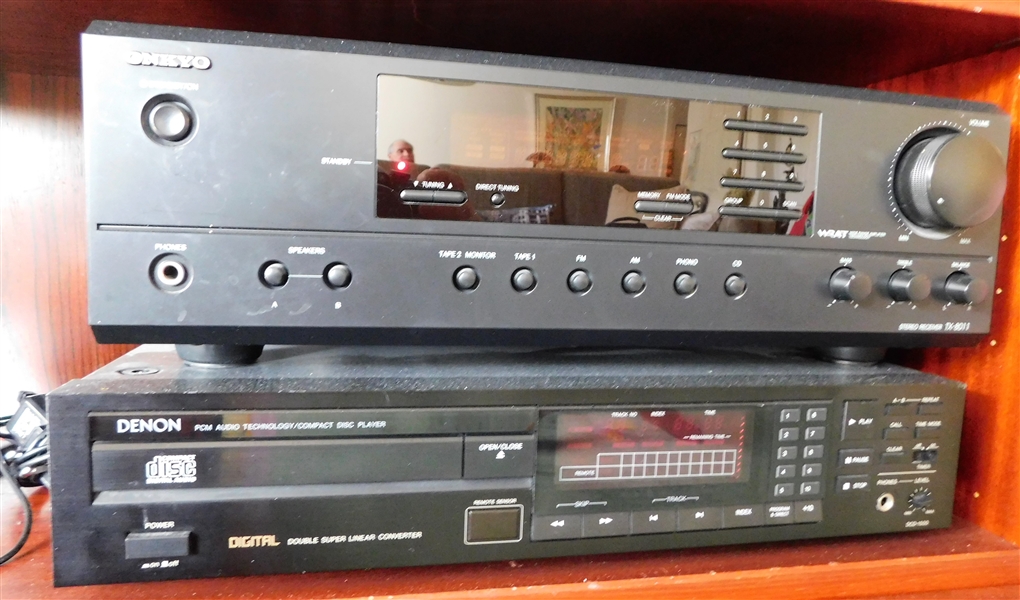 Onkyo Stereo Receiver TX-8011 and Denton CD Player - Remotes with Both