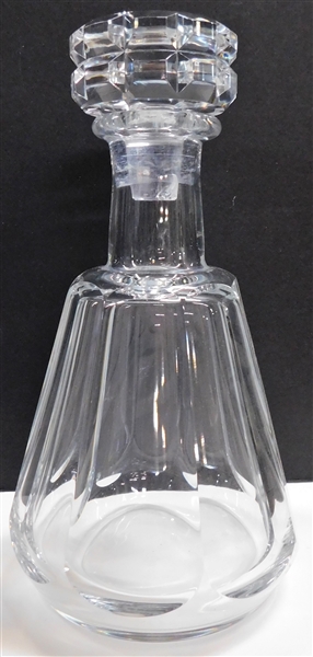 Signed Baccarat Crystal Decanter - Stopper is Chipped - 9 1/4" Overall Height