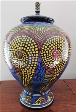 Patrick Dougherty "Magical Mystical Jar" Dated - 9-21-2000 - Art Pottery Jar - Measures 18" tall 11" at Widest