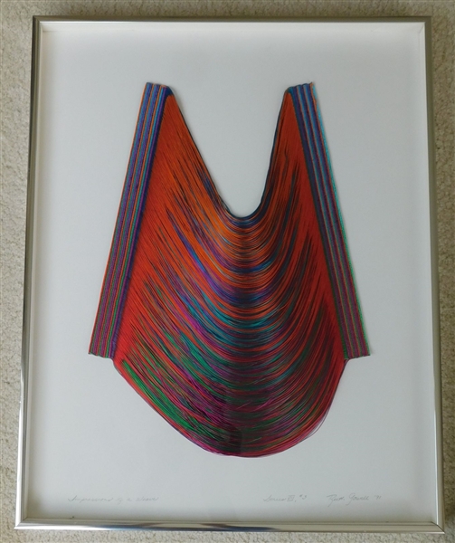 Ruth Gowell 91 "Impressions of a Weave - Series VIII, #3" String Artwork - in Shadow Box Frame - Frame Measures 20 1/4" by 16" 1 1/2" deep