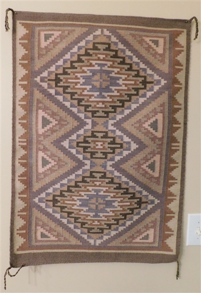 Navajo Finely Woven Textile - Measures 33" by 24"