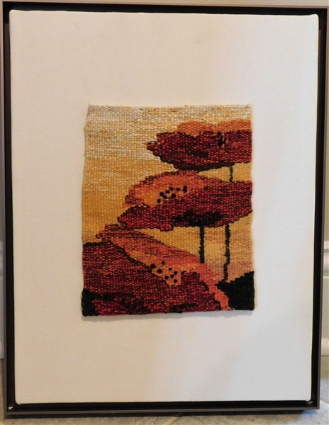 Ruth Ann Ross Handwoven Textile Art - Weaving Measures 9 1/4" by 7 1/2" Frame Measures 19" by 15"