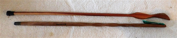 2 Wood Walking Sticks including "The Ultimate Shaft" 48"