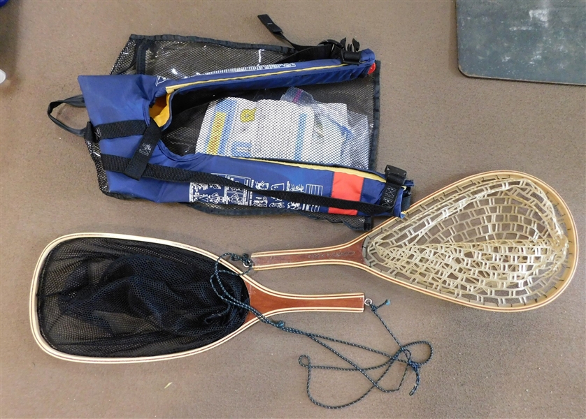 2 Copeland Fishing Nets and Inflatable Life Vest