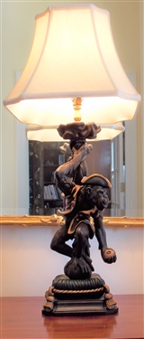 Pirate Monkey Lamp - Measures 30 1/2" tall - Nice Shade