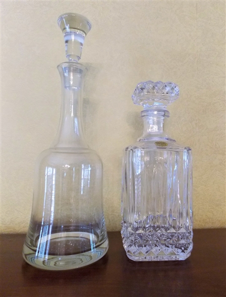 Cristal dArques 9 1/2" Crystal Decanter and Taller Decanter 