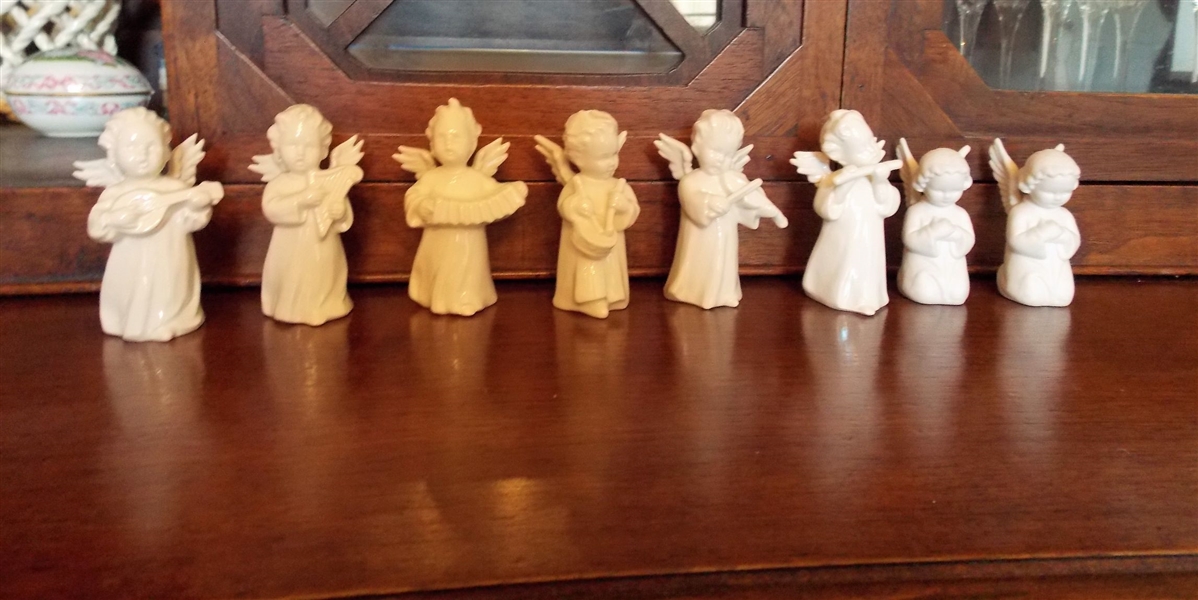 8 Goebel Angels - 6 3 1/4"  and 2 Bisque -  2 3/4" tall  - 1 Has Repaired Head 