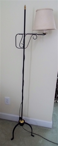 Iron Adjustable Floor Lamp - Measures 62" Tall 