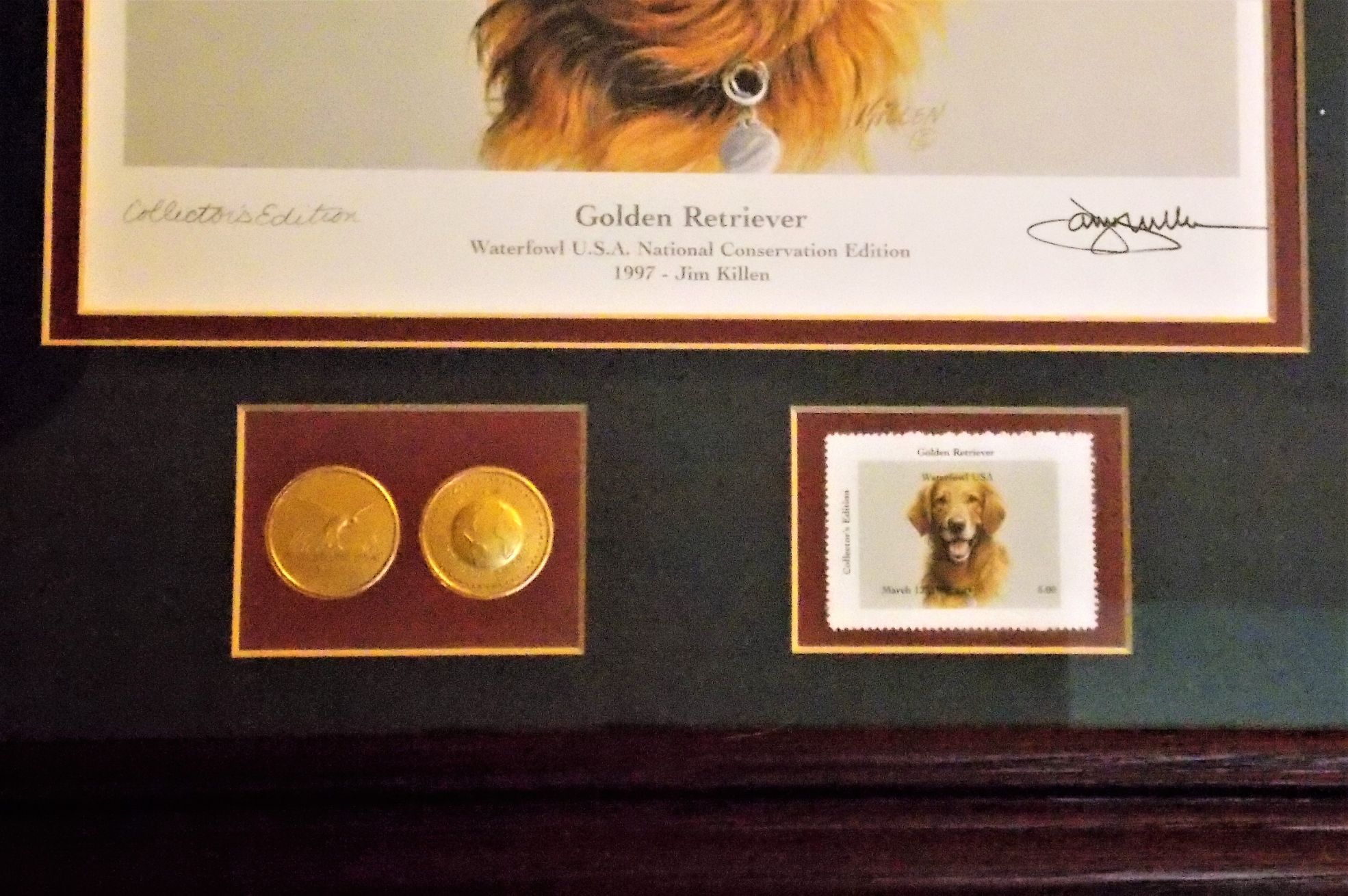 Jim Killen outlets Framed & Matted Collectors Edition Golden Retriever 1997 Waterfowl.