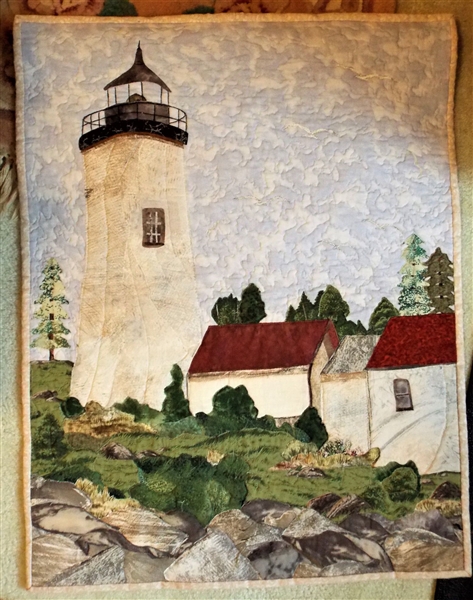 Quilted "Lighthouse Landscape" by Jean Loussarian - Westminster, SC - Jan 2006 -  Measures 29" by 22"