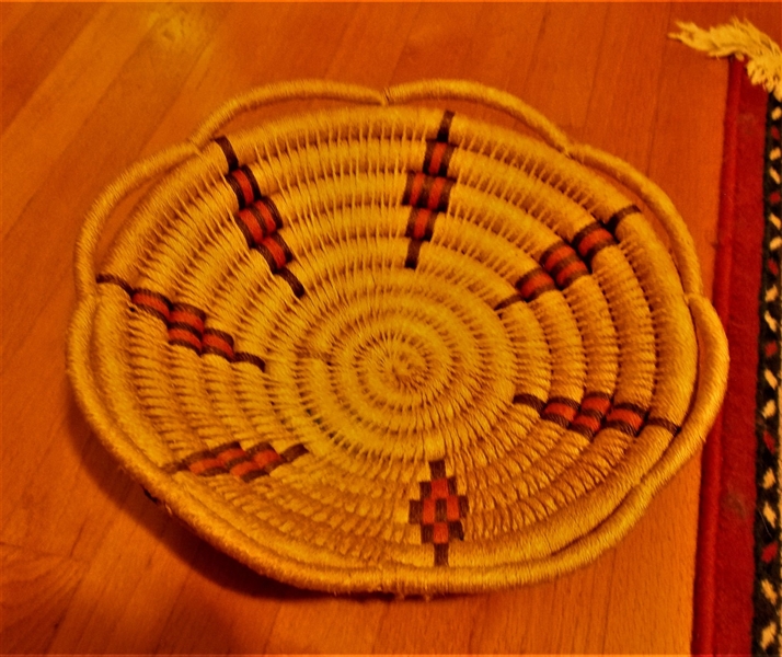 Handmade Straw Basket - Measures 15" Across