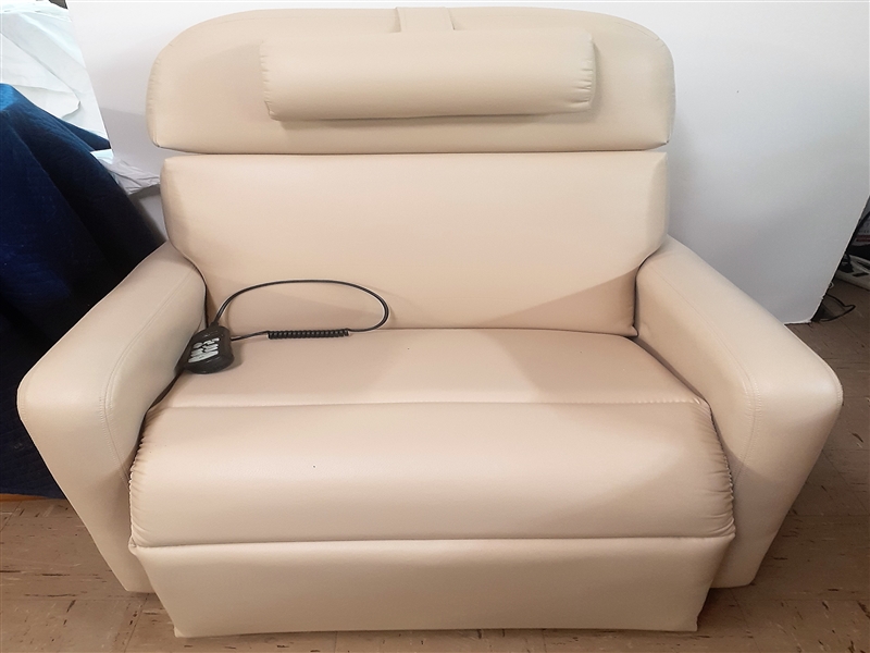 The Zero Gravity Lift Chair by Relax the Back - "Golden" Beige Color - Works - Small Torn Area on Back - See Photo