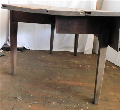 Salting Table with Chamfered Legs Measuring 28 1/4 tall 48 by 16 Each Leaf Measures 8 1/2 - Each Side is Missing Half of Leaf- Legs Swings - One Leaf is Worn - Legs are Uneven