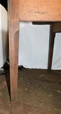 Salting Table with Chamfered Legs Measuring 28 1/4 tall 48 by 16 Each Leaf Measures 8 1/2 - Each Side is Missing Half of Leaf- Legs Swings - One Leaf is Worn - Legs are Uneven