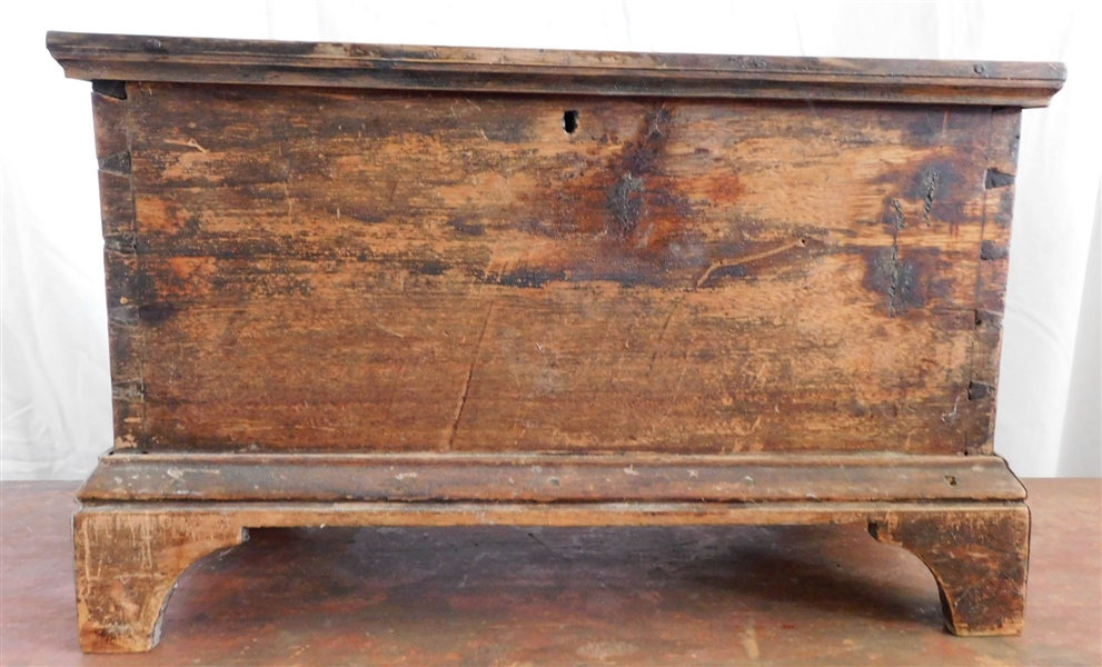 Miniature Chest - Dovetailed Case - 10 1/4" tall 17" by 7 1/2" - Rat Damage to Back 