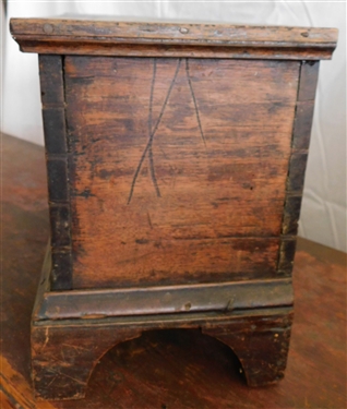 Miniature Chest - Dovetailed Case - 10 1/4 tall 17 by 7 1/2 - Rat Damage to Back 