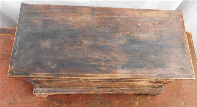 Miniature Chest - Dovetailed Case - 10 1/4 tall 17 by 7 1/2 - Rat Damage to Back 