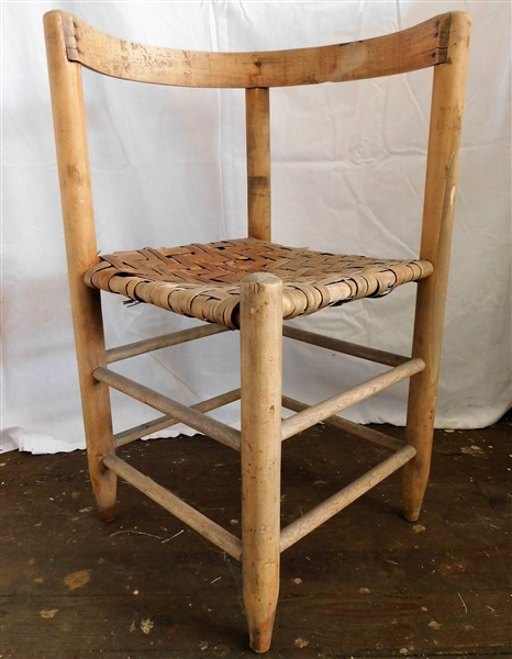 Primitive Corner Chair - Oak Split Bottom - 27" Tall